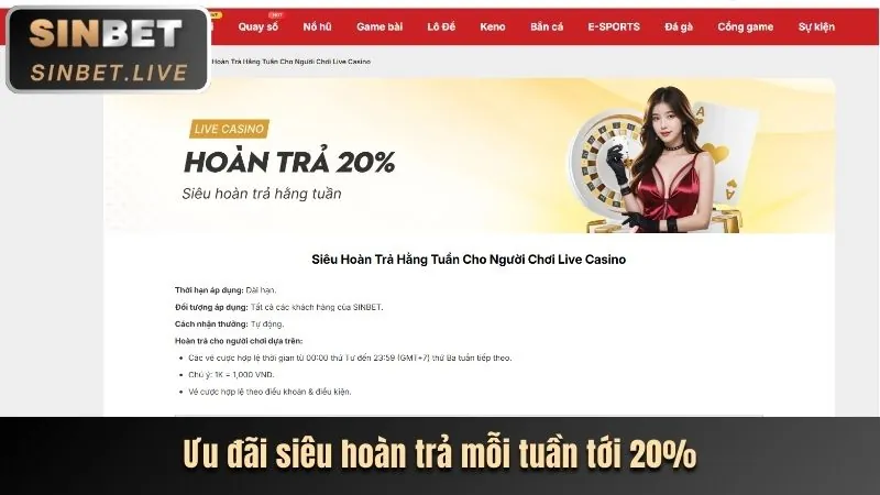 Chương trình hoàn trả không giới hạn Betvnd9 Casino