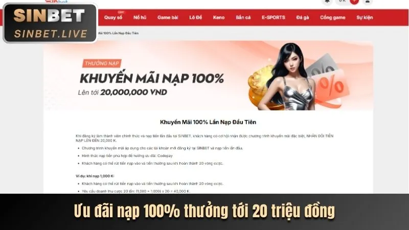 Thưởng chào mừng thành viên mới Betvnd9 Casino
